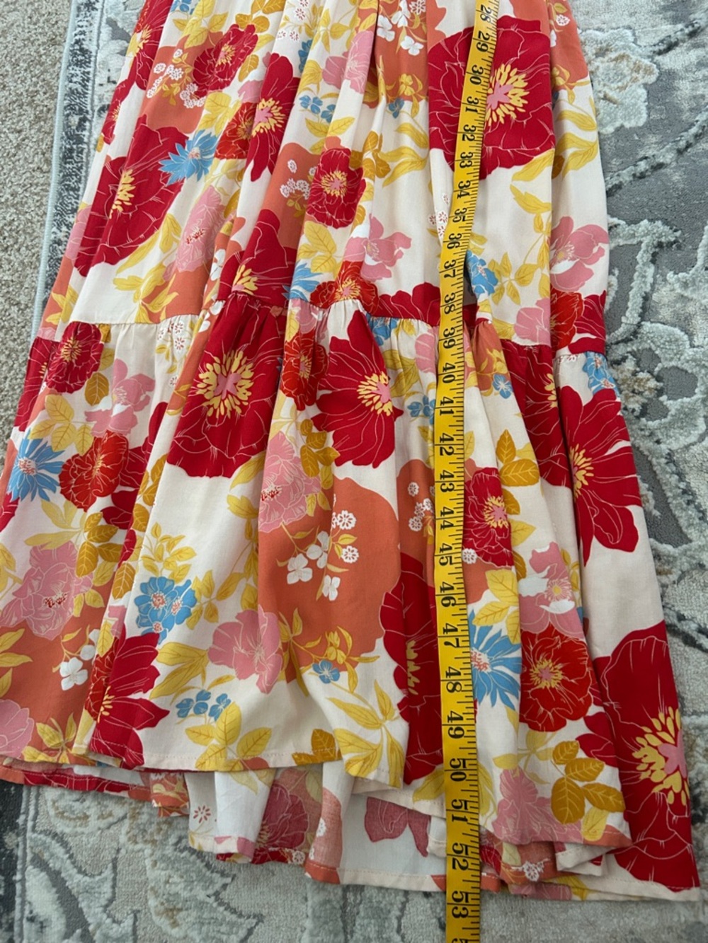 Bohme Floral Maxi Dress in Red & Pink - Picture 2 of 7